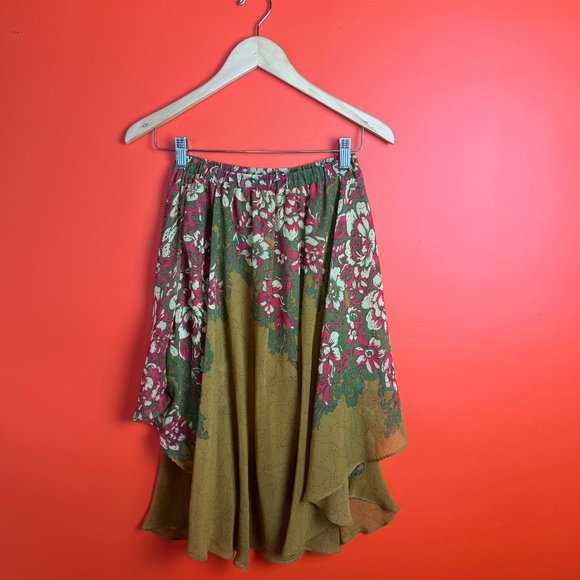 Bar III floral layered skirt Asymetrical - Picture 1 of 5
